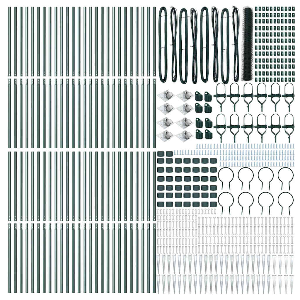 vidaXL Φράχτης 1.2x100 m Χάλυβας Πράσινος