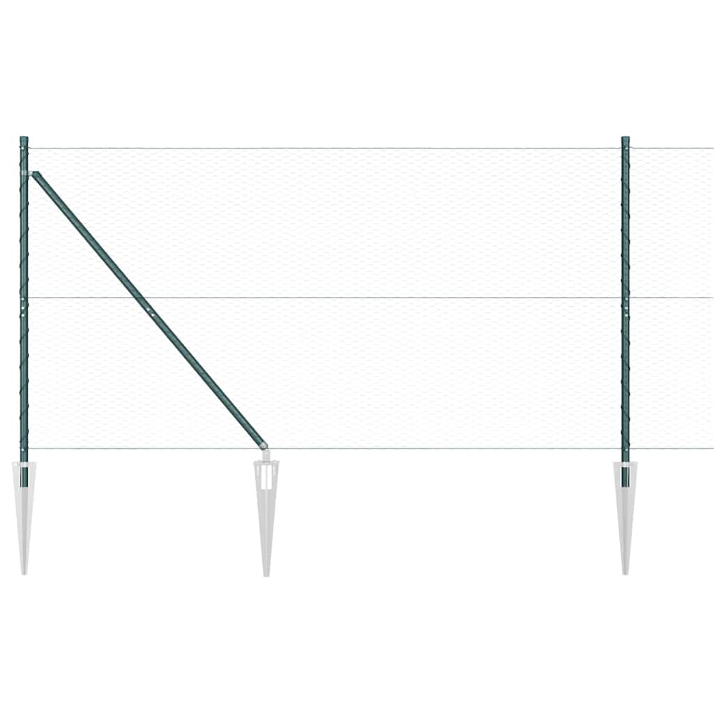 vidaXL Εξαγωνικός Φράχτης Πράσινος 1.4x100 μ Χάλυβας