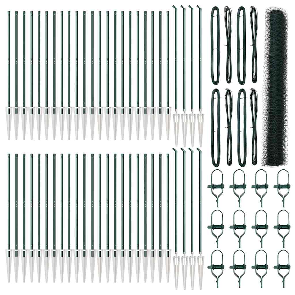 vidaXL Hexagon Fence Πράσινος 1,4x100 m Χάλυβα