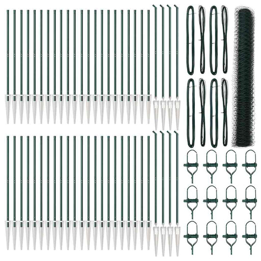 vidaXL Hexagon Fence Πράσινος 1,4x100 m Χάλυβα