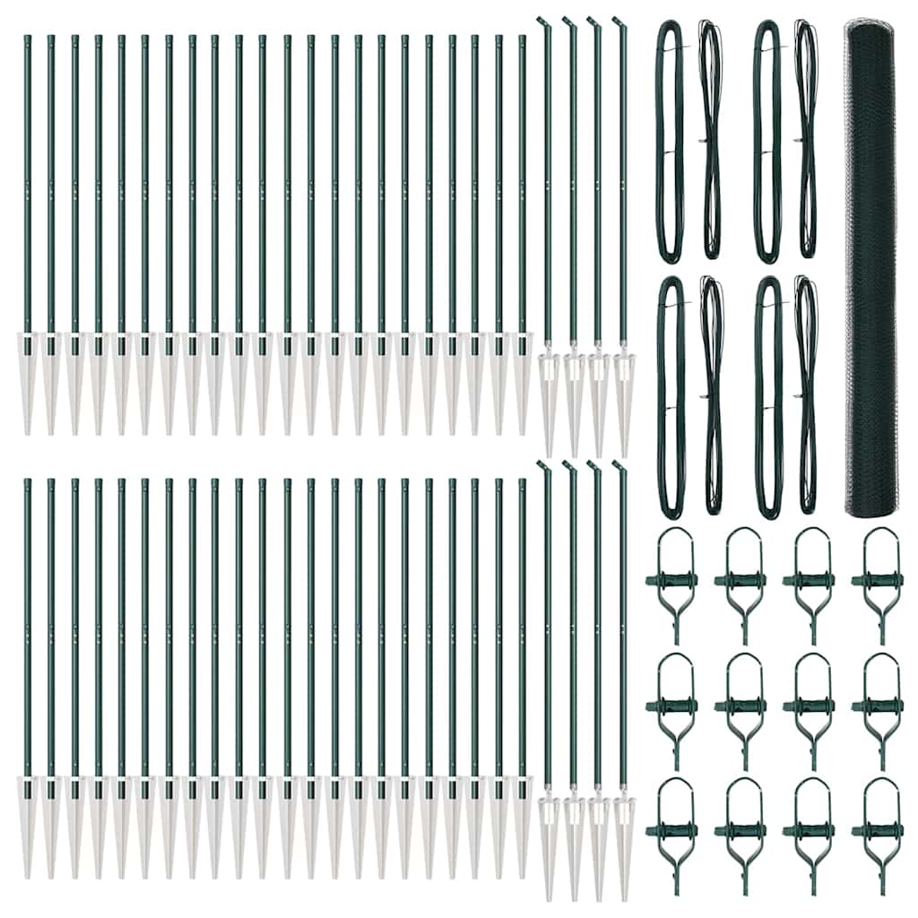 vidaXL Εξαγωνική Φράχτη με Στύλο 100 x 1,5 μ PVC-Επικαλυμμένο Ατσάλι
