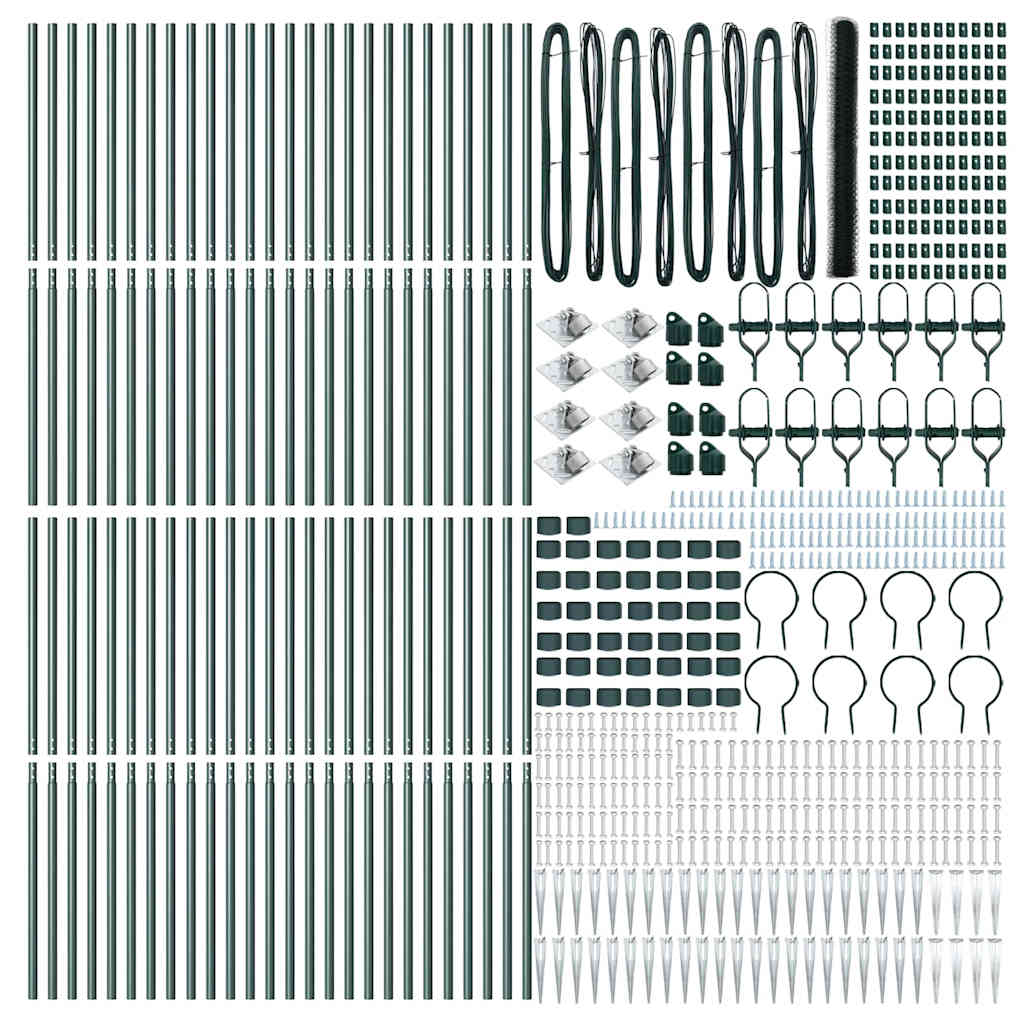 vidaXL Εξάγωνος Φράχτης Πράσινος 1.5x100 μ Ατσάλι