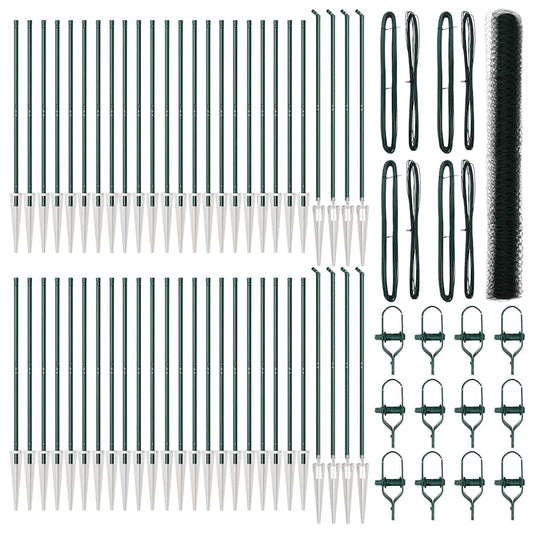 vidaXL Κυλινδρικός Φράχτης Πράσινος 1,5x100 μ Ατσάλι