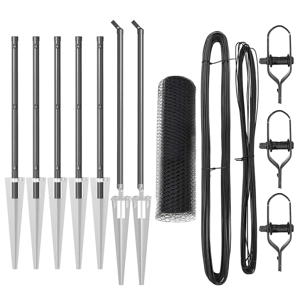 vidaXL Εξάγωνη Περίφραξη Γκρι 0.5x10 μ Χάλυβας