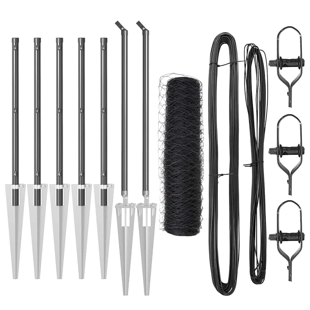 Γκρι Φράχτης vidaXL 0.5x10 μ Χάλυβα