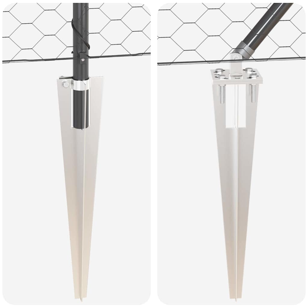 vidaXL Φράχτης Εξάγωνο Γκρι 1x10 μ. Χάλυβας