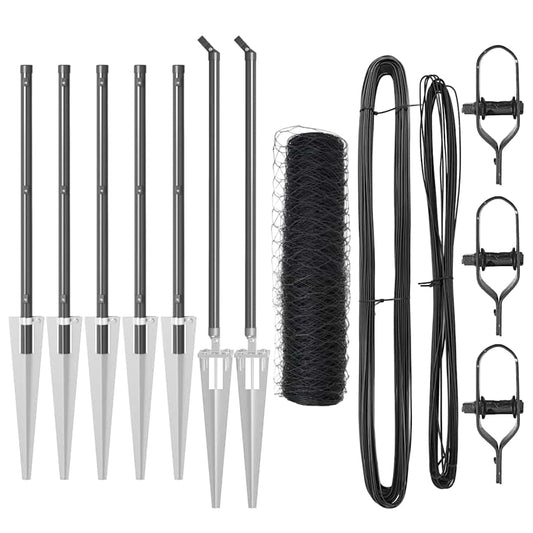 vidaXL Φράχτης Εξάγωνο Γκρι 1x10 μ. Χάλυβας