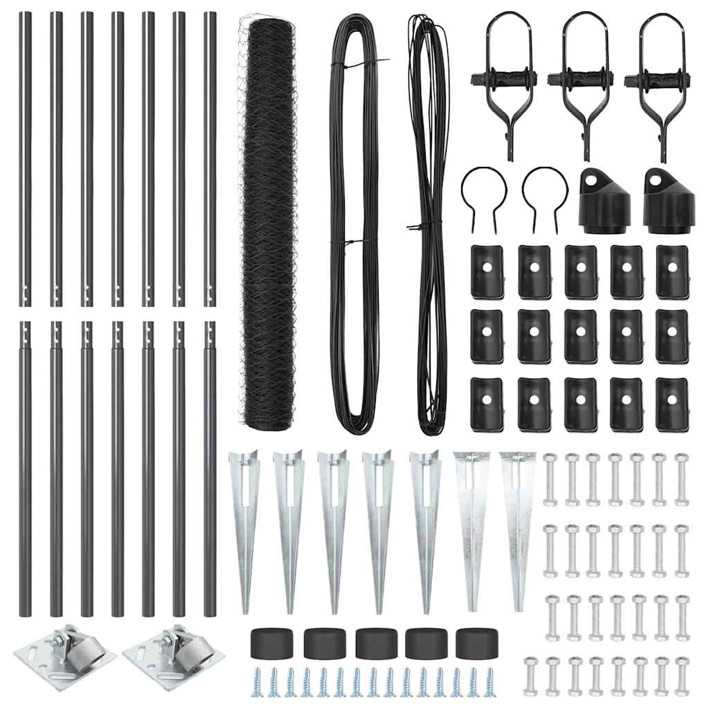 Περίφραξη Εξαγώνου vidaXL Γκρι 1.2x10 μ Χάλυβας