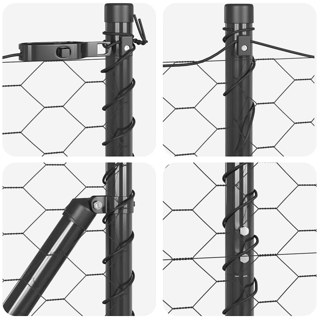 vidaXL Hexagon Fence Γκρι 1.2x10 μ Ατσάλι