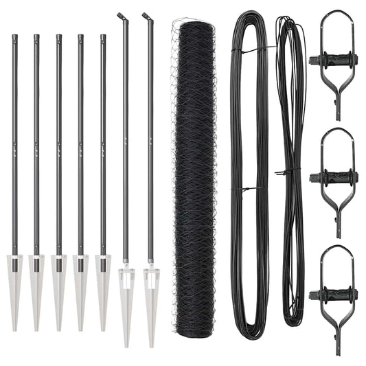 vidaXL Hexagon Fence Γκρι 1.2x10 μ Ατσάλι