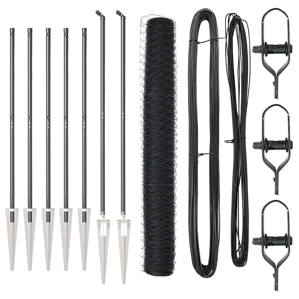 vidaXL Hexagon Fence Γκρι 1.4x10 μ Ατσάλι