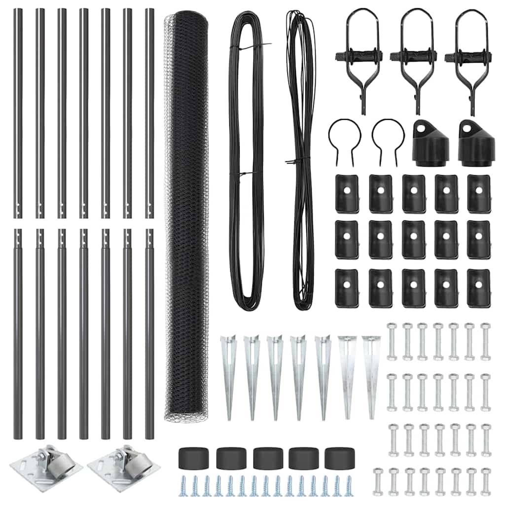 vidaXL Περίφραξη Εξαγωνική Γκρι 1,5x10 μ. Χάλυβας