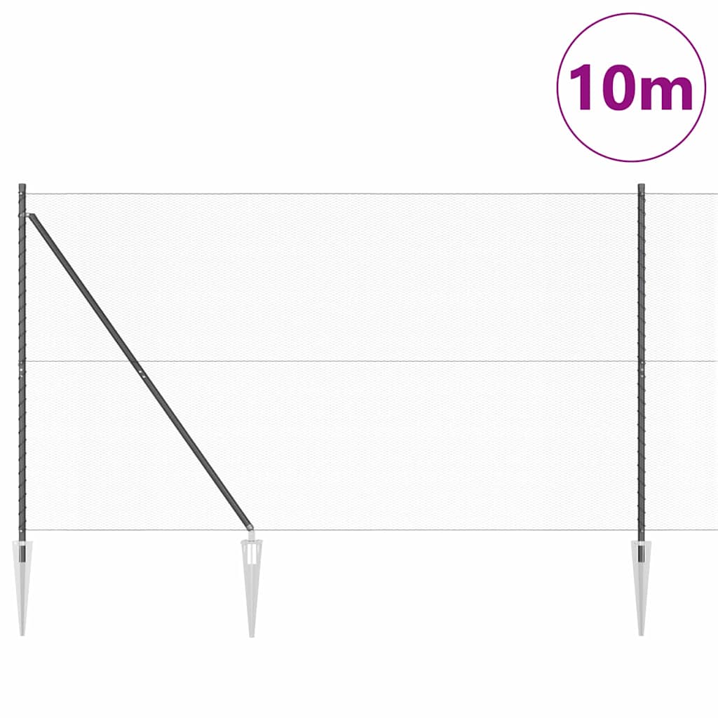 Εξαγωνική Περίφραξη vidaXL Γκρι 1.6x10 μ Ατσάλι