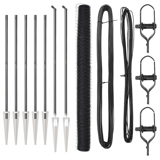 VidaXL Εξαγωνικός Φράκτης Γκρι 1.6x10 μ Χάλυβας