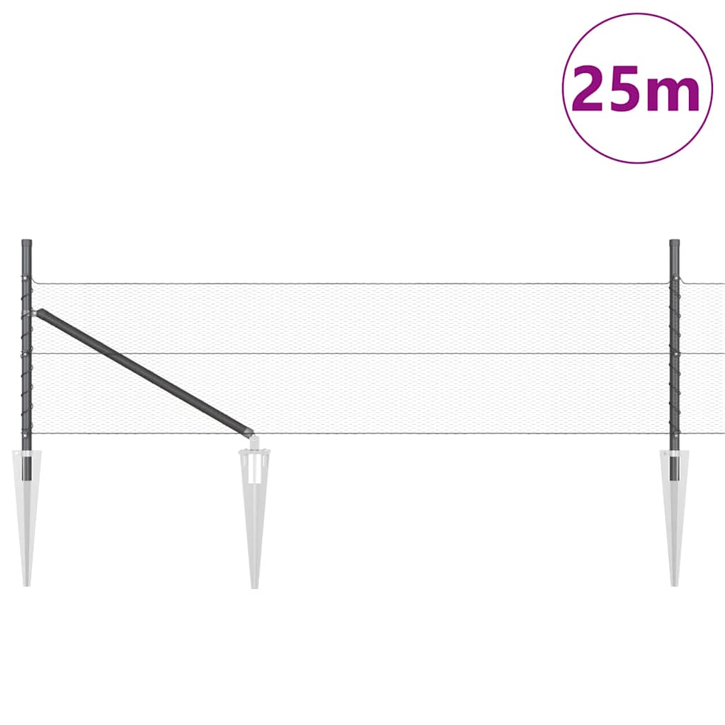 vidaXL Σετ Φράχτη Σετ 2 Γκρίζο Γαλβανισμένος Χάλυβας