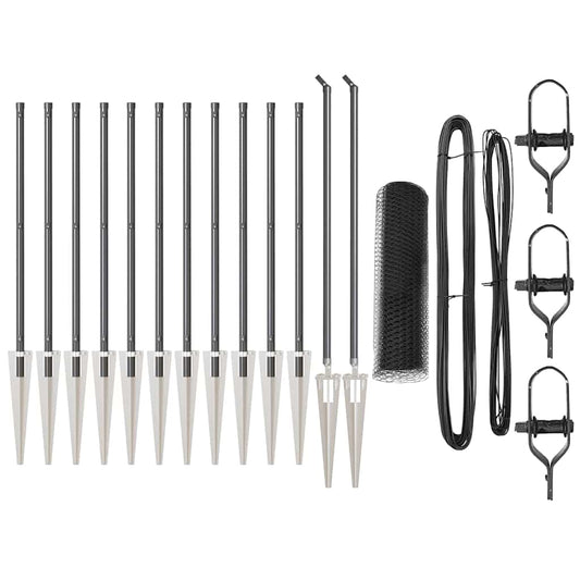 vidaXL Γκρι Εξάγωνος Φράχτης 0.6x25 μ Χάλυβας