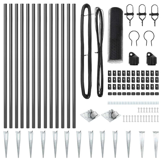 Γκρι Φράκτης vidaXL 0,8x25 m Ατσάλι