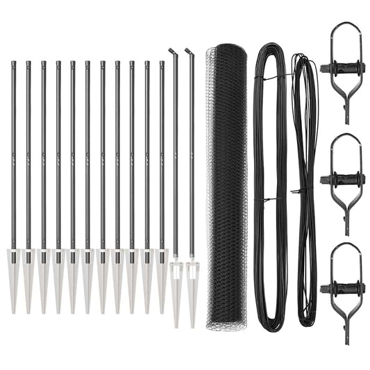 vidaXL σετ περίφραξης Σετ 2 Γκρι Μέταλλο, Πλαστικό 25 x 1.2 μ