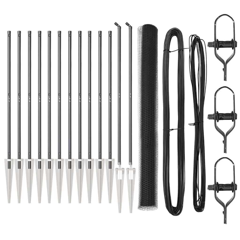 vidaXL Σετ Φρακτών Σετ 2 Γκρι Μέταλλο 25 x 1.5 μ Ανθεκτικό