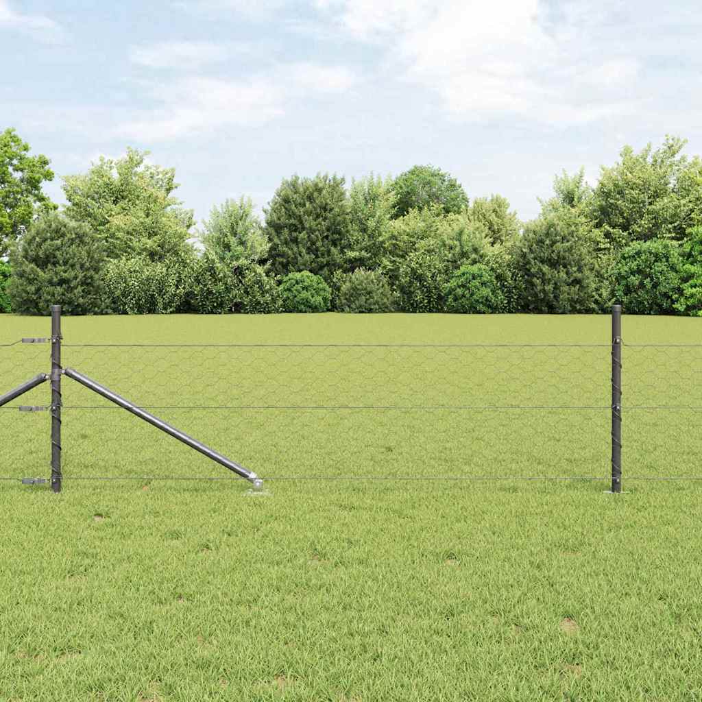 vidaXL Hexagon Fence Γκρι 0.4x50 μ Ατσάλι