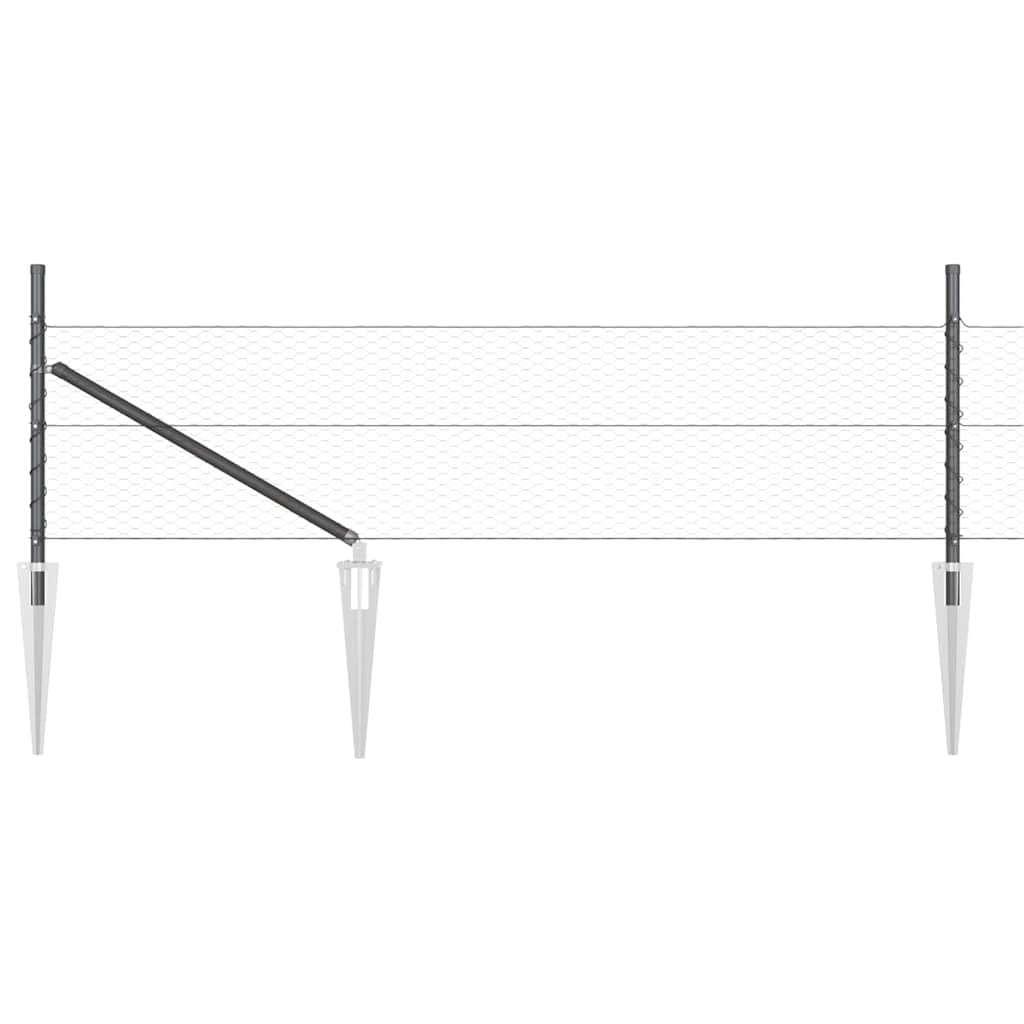 vidaXL Εξαγωνική Φράχτη με Στύλο 50 x 0,5 μ PVC-Επικαλυμμένο Ατσάλι