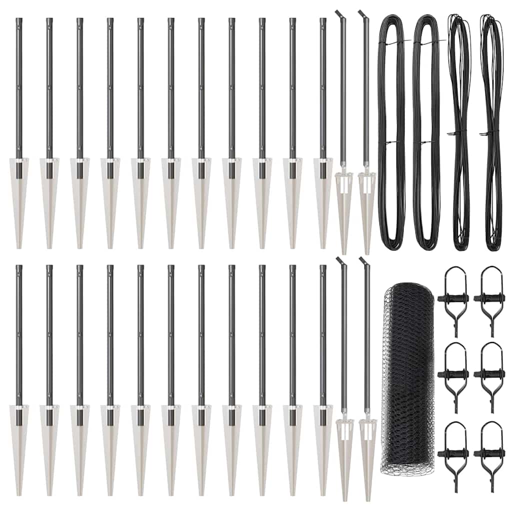 vidaXL Ορθογώνιο Φράκτη Γκρι 0.6x50 μ Χάλυβας