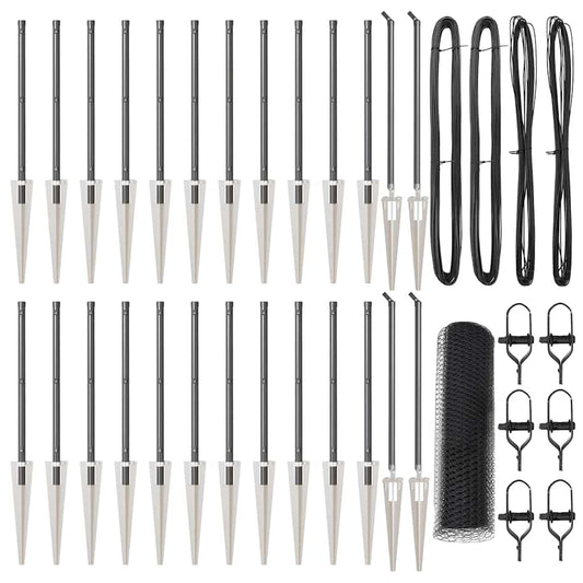 vidaXL Hexagon Φράχτης Γκρι 1x50 μ. Χάλυβας