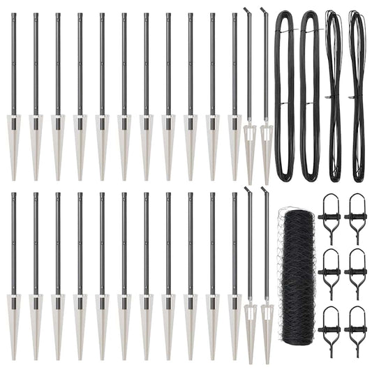 Περίφραξη Εξάγωνη vidaXL Γκρι 1x50 μ Ατσάλι