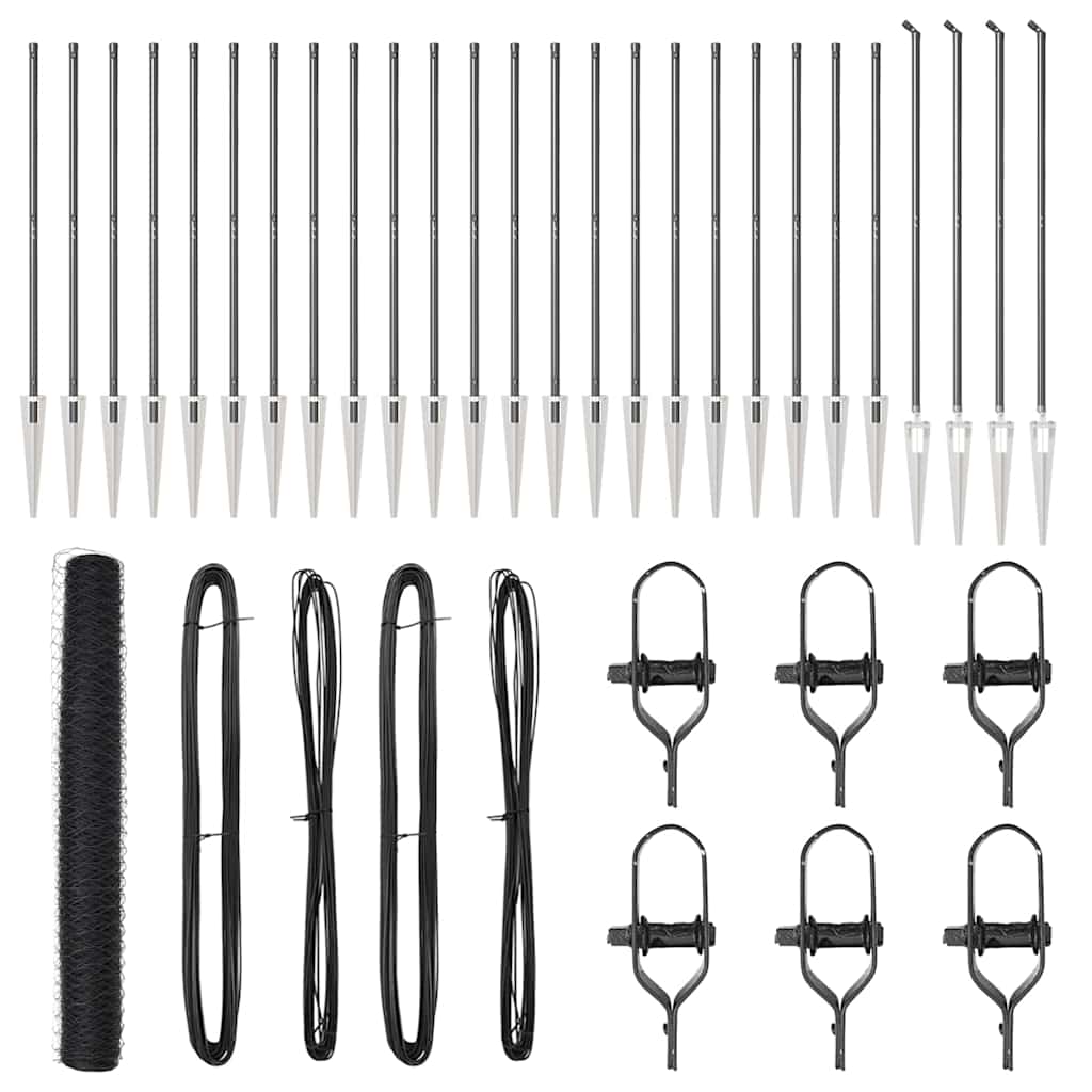 vidaXL Εξαγωνικός Φράχτης Γκρι 1,2x50 μ Μέταλλο