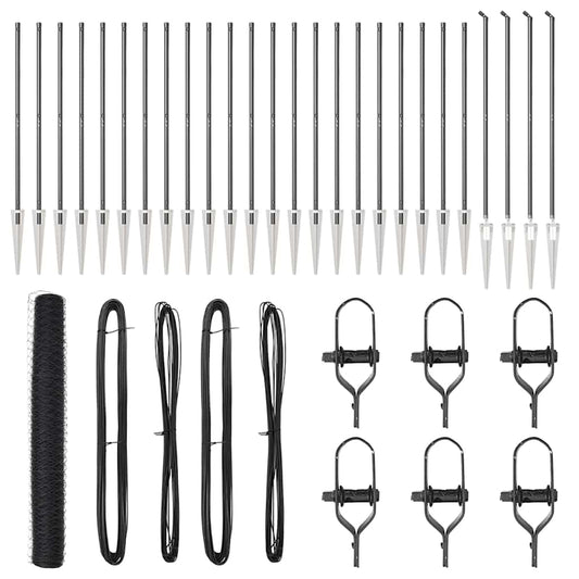 vidaXL Εξαγωνικός Φράχτης Γκρι 1,2x50 μ Μέταλλο