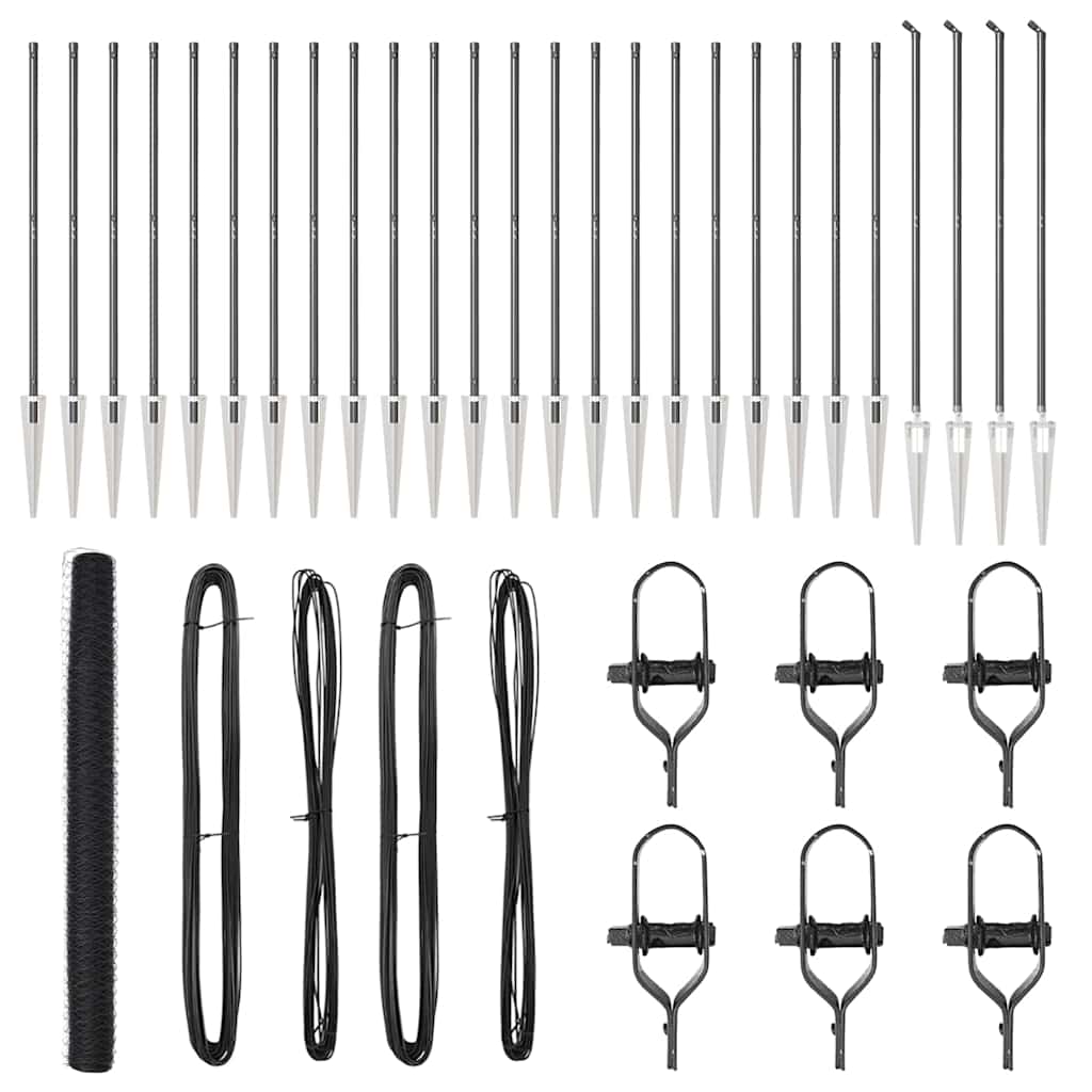 Φράκτης Εξαγώνου vidaXL Γκρι 1.6x50 μ Ατσάλι