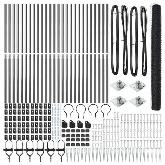 Φράκτης Εξάγωνος vidaXL Γκρι 1.6x50 μ από Χάλυβα