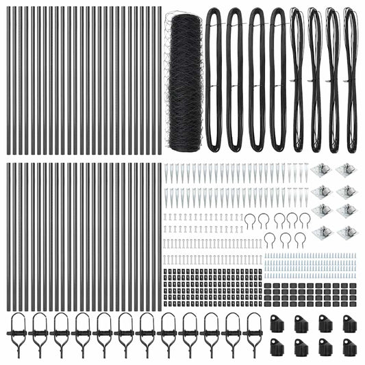 vidaXL Φράχτης Εξαγωνικός Γκρι 0.4x100 μ Μέταλλο
