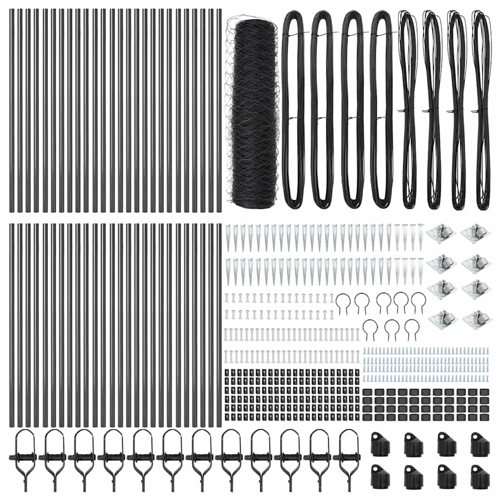 vidaXL Εξάγωνη Περίφραξη Γκρι 0.4x100 μ Ατσάλι