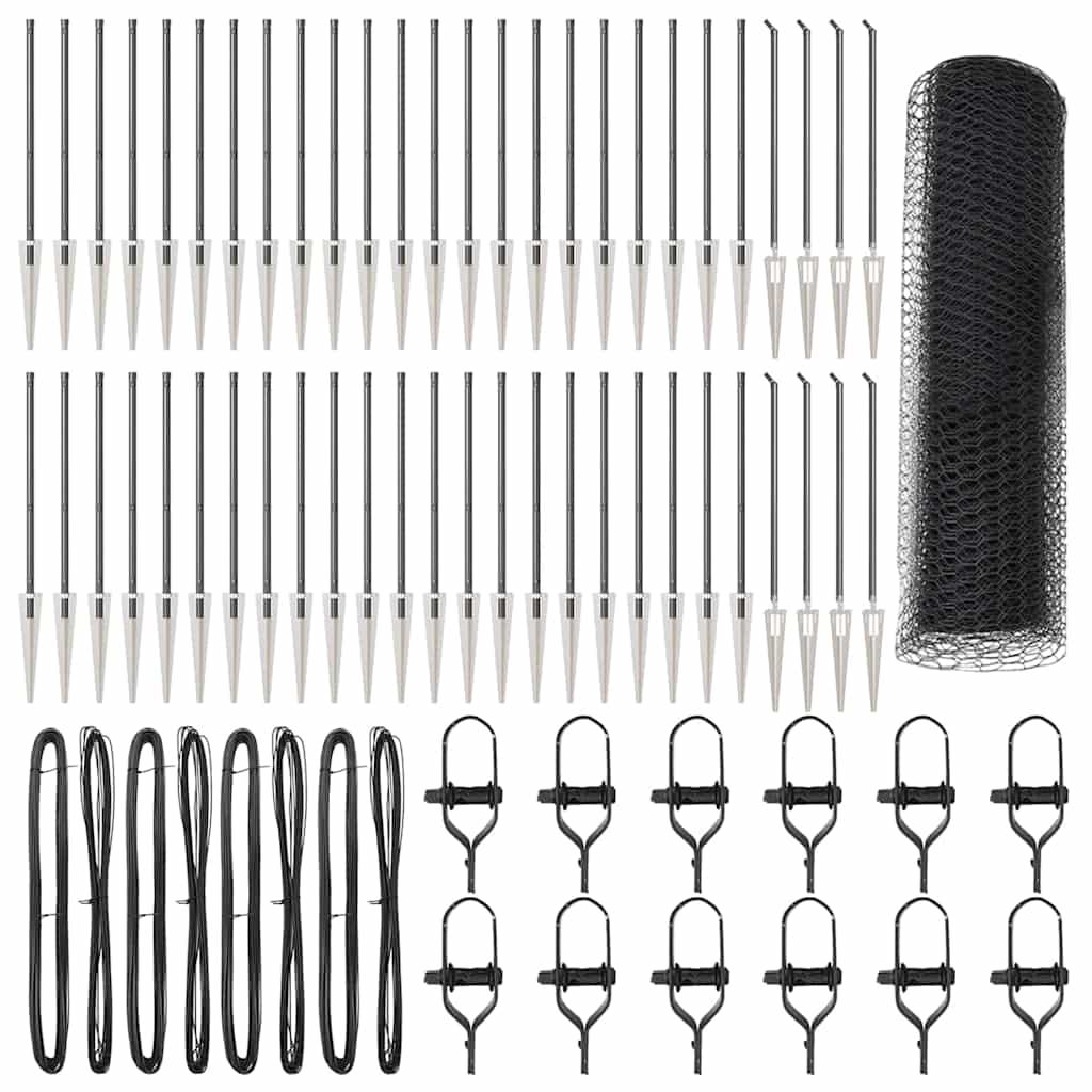 vidaXL Εξαγωνική Φράξη Γκρι 0.6x100 μ Χάλυβας