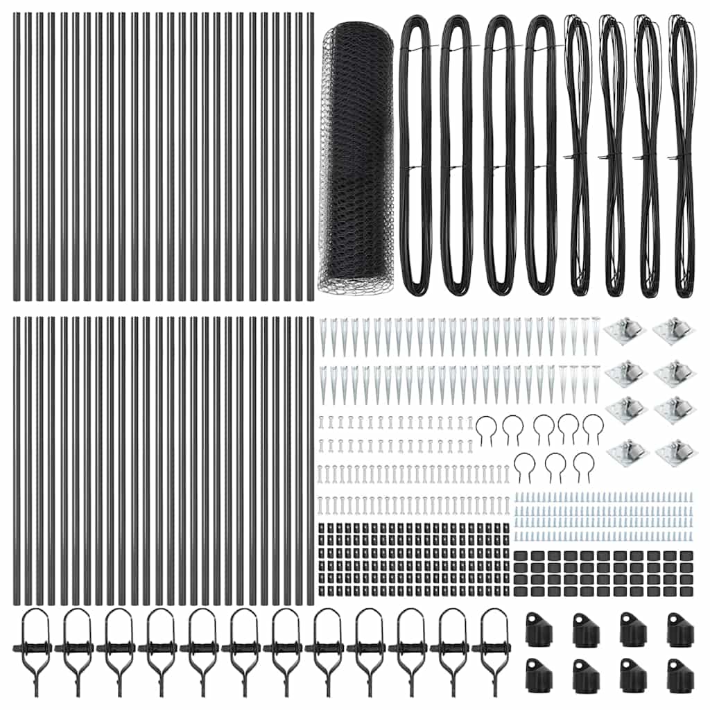 vidaXL Φράχτης με Στήλες. Γκρι 0.8 x 100 μ Ατσάλι με επικάλυψη PVC