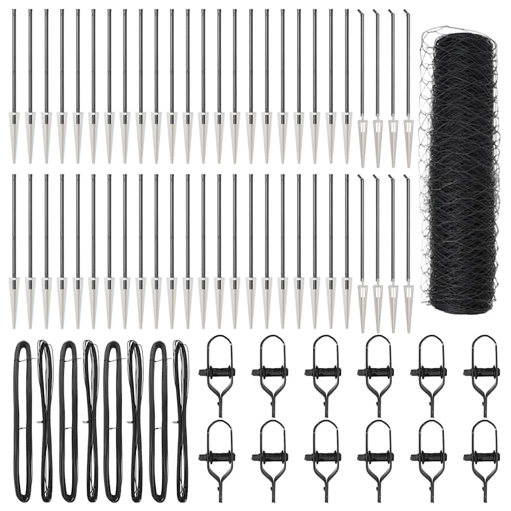 Εξαγωνικός Φράχτης vidaXL Γκρι 0.8x100 μ Χάλυβας