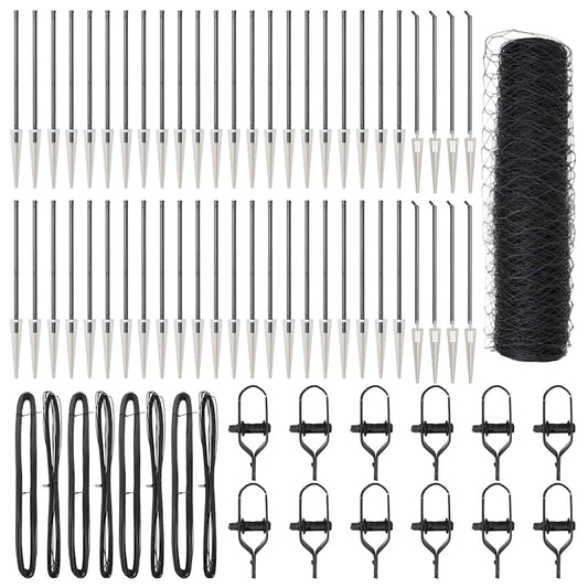 vidaXL Εξάγωνος Φράχτης Γκρι 0,8x100 μ Σίδηρος