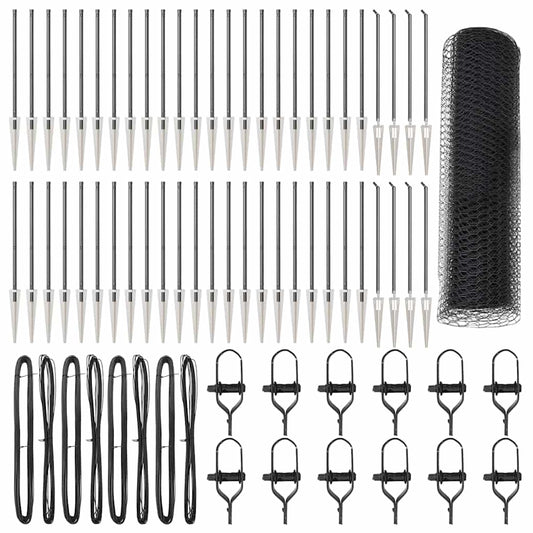 vidaXL Εξάγωνος Φράχτης Γκρι 1x100 μ Μέταλλο