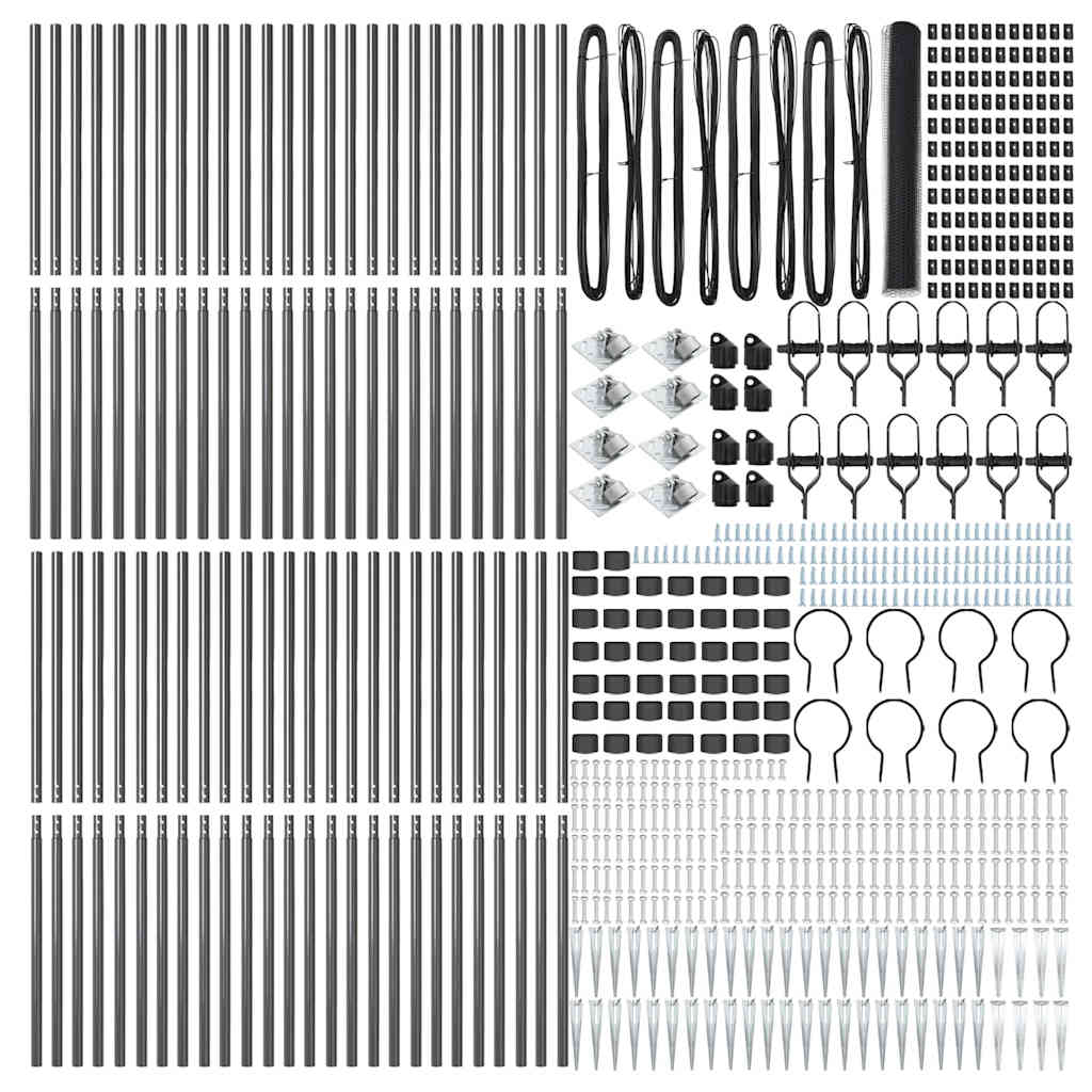 vidaXL Γκρι Πολυγωνικός Φράχτης 1,2x100 μ Χάλυβας