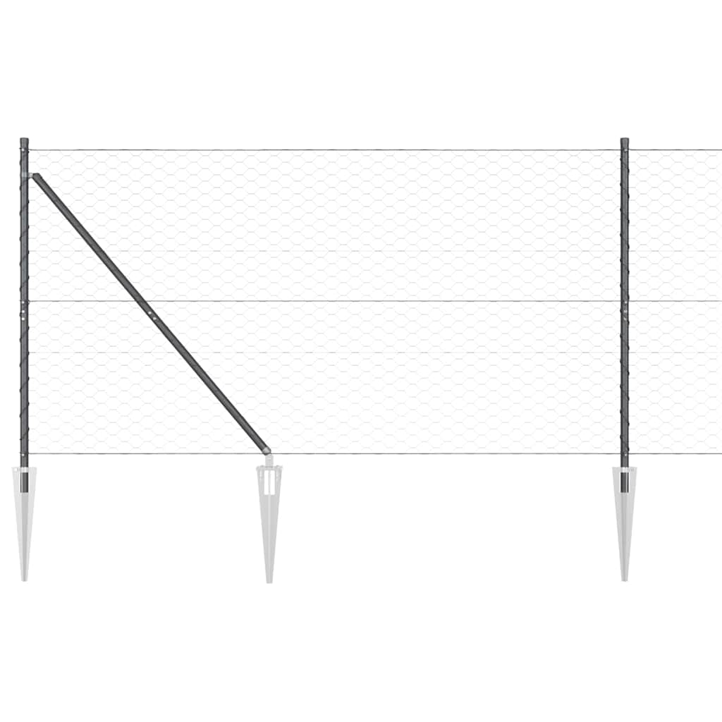 vidaXL Φράκτης Εξάγωνος Γκρι 1.2x100 m Χάλυβας