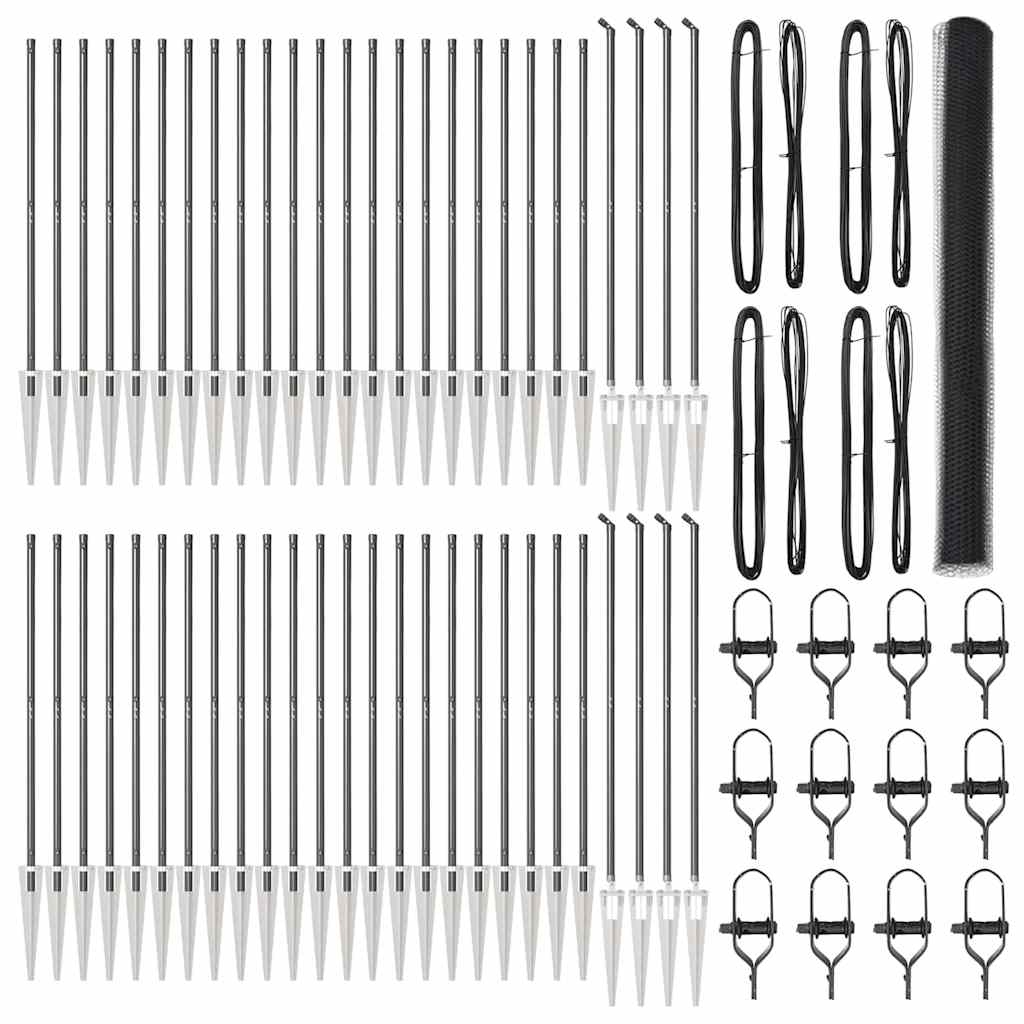 vidaXL Εξάγωνος Φράχτης Γκρι 1.5x100 μ Χάλυβας