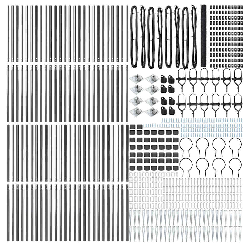 vidaXL Εξαγωνικός Φράχτης Γκρι 1.6x100 μ Ατσάλι