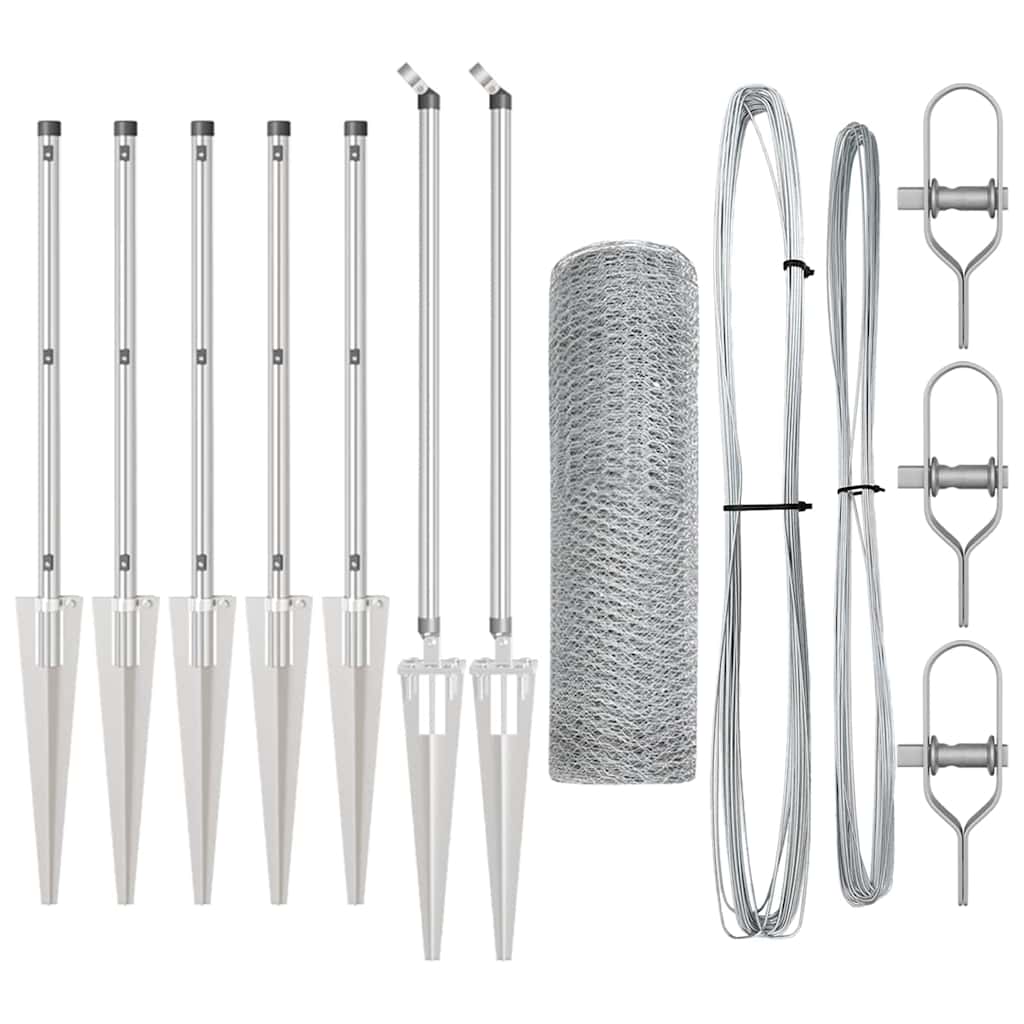 vidaXL Εξάγωνη Περίφραξη 0.4x10 μ Γαλβανισμένος Χάλυβας