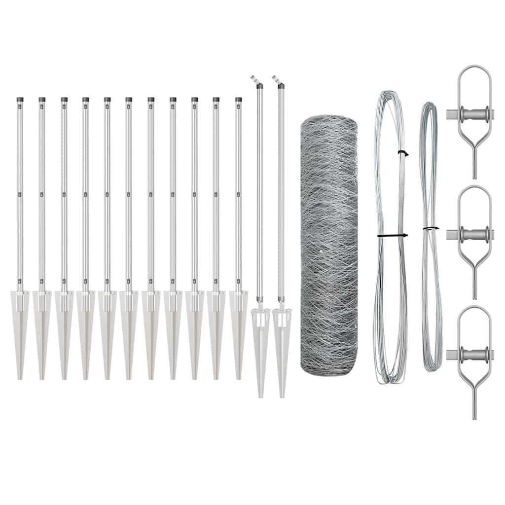 vidaXL Πολυγωνικός Φράχτης 0,5x10 m Γαλβανισμένος Χάλυβας