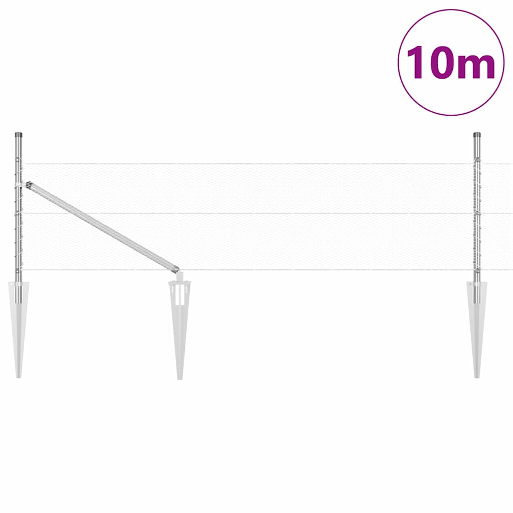 vidaXL Φράχτης Εξαγωνικού Σχήματος 0.8x10 m Γαλβανισμένος Χάλυβας