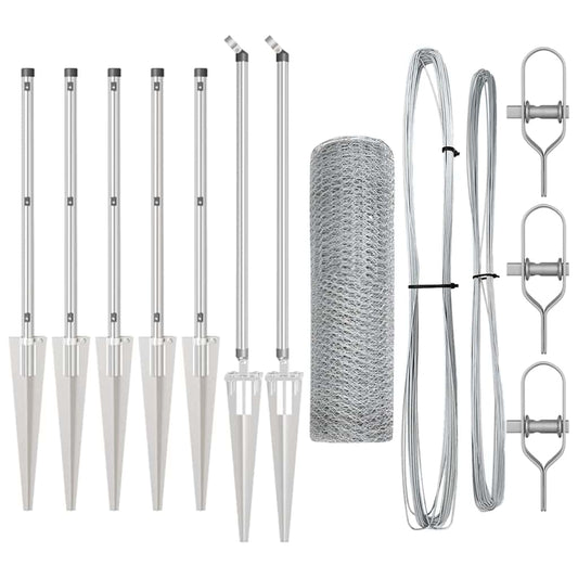 Φράχτης Hexagon vidaXL 0.8x10 μ Γαλβανισμένος Χάλυβας