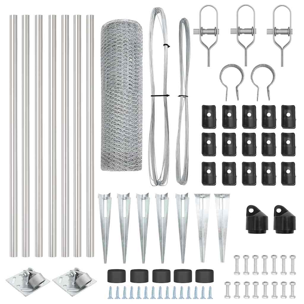 Φράχτης Εξάγωνος vidaXL 1x10 μ Γαλβανισμένος Χάλυβας