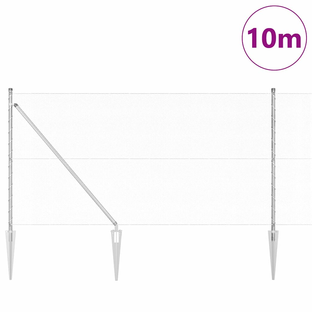 Φράχτης Εξάγωνος vidaXL 1x10 μ Γαλβανισμένος Χάλυβας