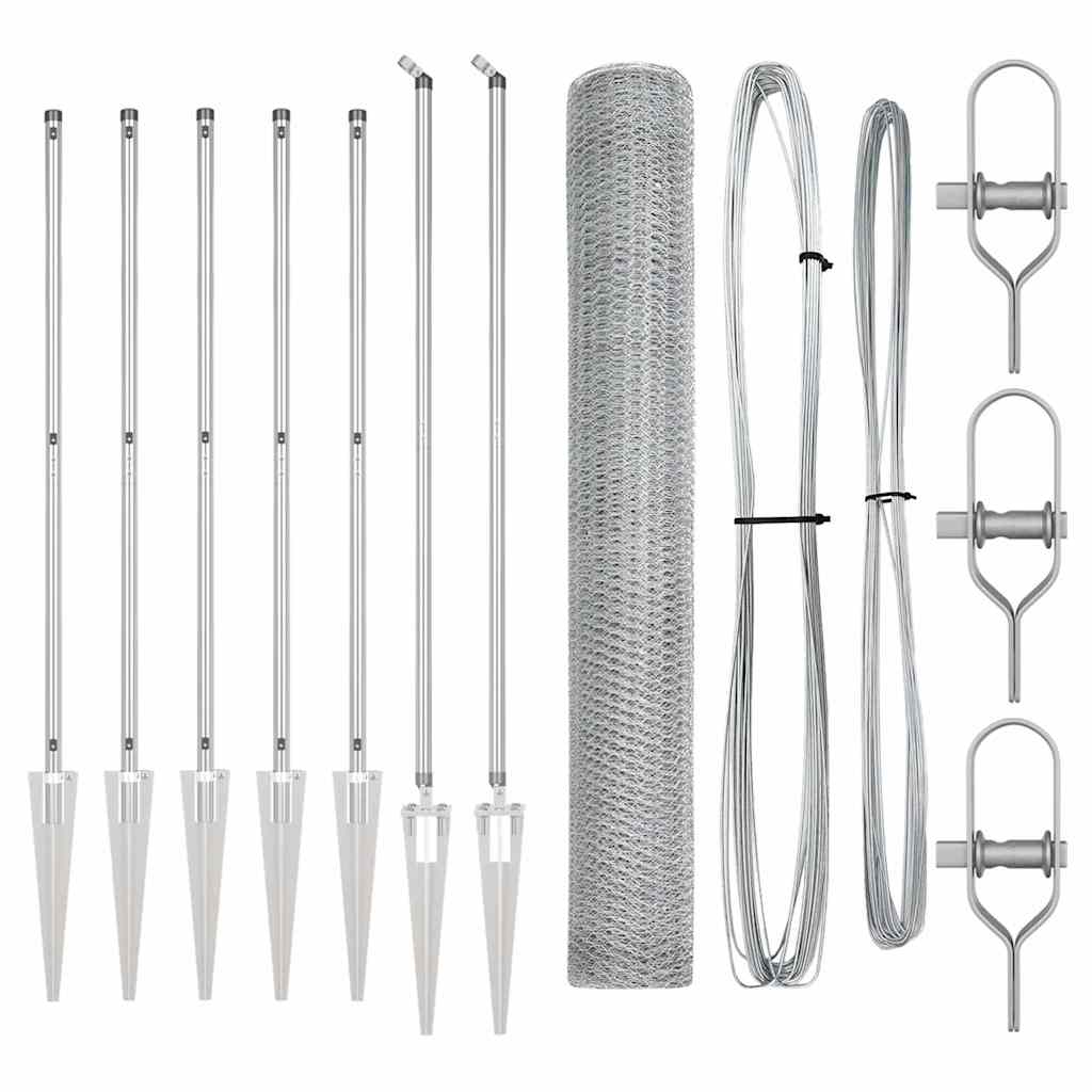 Εξάγωνος Φράχτης vidaXL 1.2x10 μ Γαλβανισμένο Ατσάλι